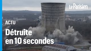 L’impressionnant dynamitage de la plus haute tour de la centrale à charbon de SaintAvold [upl. by Evvie]