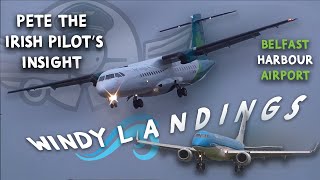 Breezy Belfast Bouncing CROSSWIND Landings at Belfast City Airport [upl. by Ytirev]