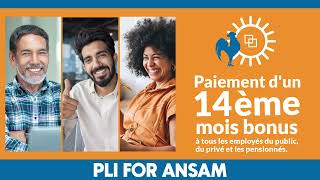 Paiement dun 14ème mois de bonus à tous les employés du public du privé et les pensionnés [upl. by Newcomb]