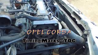 OPEL CORSA  2003   TIMING MARKS  TDC [upl. by Kentiggerma]