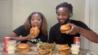 Wingstop sandwich review with TayXOXO gettayto10k [upl. by Amund347]