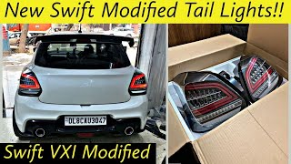 Installed Aftermarket Tail Lights on Swift  Modified Tail Lights for New Swift  Swift VXI modified [upl. by Truk]