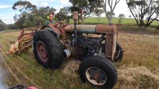 Raking hay using an 80 year old Fordson N tractor [upl. by Asiek]