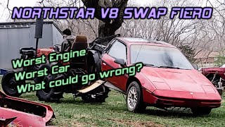 HG Ep 11  We Stretched and shoved a Northstar V8 in the Abandoned Fiero in a WEEK PONTIHACK [upl. by Arhaz]