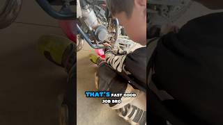 Making him do his own oil change moto 50cc motocross oil dbk [upl. by Tibold648]