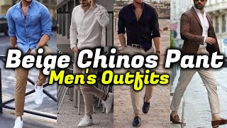 MOST Attractive Beige Chinos Pant Outfits For Men 2024  Beige Chinos Outfits  Just Mens Fashion [upl. by Langille866]