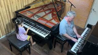 Daddy Daughter Piano Duet quotEnd of Summerquot [upl. by Anitnauq]