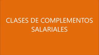 Clases de Complementos Salariales [upl. by Isma]