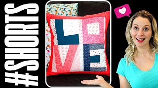 Valentines Pillow  Quilt As You Go Sewing Project  Shorts [upl. by Jews]