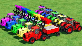 SPECIAL BIG LOADERS amp TRANSPORT LIMESTONES WITH CLAAS POLICE TRACTORS Farming Simulator 22 [upl. by Nagn144]