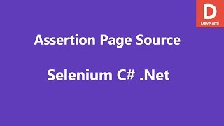 Selenium C Assert Page Source [upl. by Atalanti]