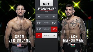 Sean Strickland vs Jack Marshman Full Fight Full HD [upl. by Hermosa651]