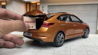 Unboxing  Hyundai VernaAccent Super Deatiled 118 Scale Model Car [upl. by Ephraim]