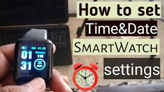 HOW TO SET THE TIME AND DATE ON SMART WATCH⏰  HOW TO CONNECT SMART WATCH WITH MOBILE [upl. by Farnsworth]