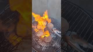 Charcoal grill bbq bbq hamburger youtubeshorts youtubevideo [upl. by Profant715]