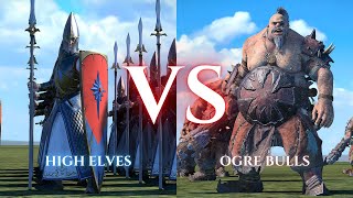 WARHAMMER III Total War  Spearmen VS Ogre Bulls [upl. by Odessa876]