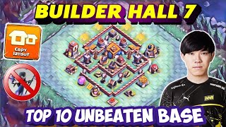 TOP 10 NEW BUILDER HALL 7 BASE  REPLAY  BH7 BASE WITH LINK  BH7 BASE LAYOUT  BH7 BASE 2024 [upl. by Elrebma385]