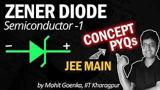 Zener Diode  Zener Breakdown  Semiconductors 1  Concept and PYQs  JEE Physics [upl. by Parrisch]