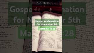 Gospel Acclamation for Nov 5th dailymass dailybibleverse dailybread [upl. by Mercy624]