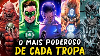 O LANTERNA MAIS PODEROSO DE CADA TROPA DOS LANTERNAS NA DC COMICS [upl. by Ytomit]