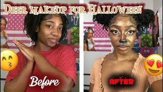 DIY deer Halloween makeup 🦌👻 more to come👀31daysofhalloween spookyseason halloweenmakeup [upl. by Cumine814]