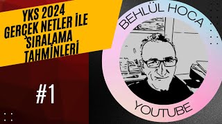 YKS 2024 SIRALAMA TAHMİNLERİ 1 [upl. by Dupuy]