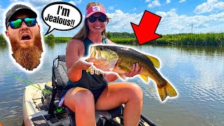 She Caught Her NEW PB BASS INSANE Big Fish Catch [upl. by Yelssew]