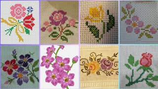 Floral cross stitch Hand embroidery thick cotton  Beautifull Hand cross stitch [upl. by Slocum]