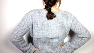 How to Loom Knit a Sweater  Pullover  Jersey DIY Tutorial [upl. by Ybab587]