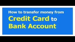 How to Transfer Money From Credit Card to Bank Account or UPI [upl. by Gerita]