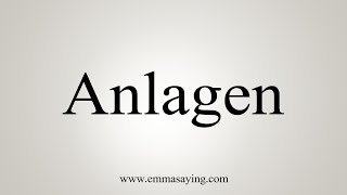 How To Say Anlagen [upl. by Enayd270]