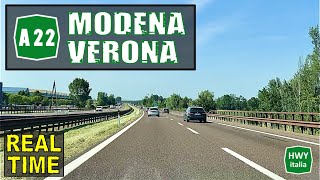 MODENA  VERONA  Autostrada del Brennero A22  REAL TIME [upl. by Brigg473]