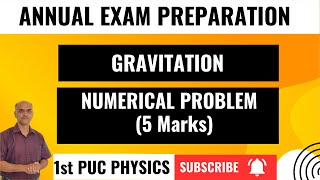 GRAVITATION  NUMERICAL PROBLEMS 5 MARKS  1stpuc physics [upl. by Tamma717]