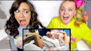 REACTING TO RAW FOOTAGE OF MY BIRTH WITH JOJO SIWA [upl. by Nerval]