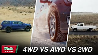 The Difference Between 4WD AWD and 2WD Drivetrain Comparison [upl. by Nomolos]