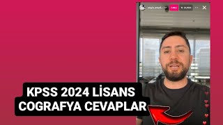 ENGİN ERAYDIN KPSS 2024 COGRAFYA CEVAPLAR VE ÇÖZÜMÜ kpss keşfetbeniöneçıkar kpss2024 [upl. by Neelhtak]