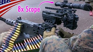 M2 Browning with Sniper Scope New Optic Enhances 50 Cal Heavy Machine Guns [upl. by Htebaras76]