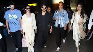 Kalank Team Spotted At Airport  Varun Dhawan Alia Bhatt Sonakshi Madhuri Aditya Roy Kapur [upl. by Ayotnahs]