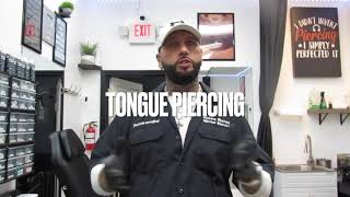 Tongue piercing INSTRUCTIONAL how to pierce properly [upl. by Polloch]