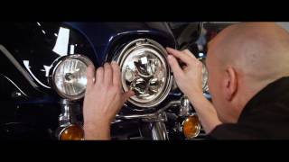 Custom Dynamics TruBEAM 7 Inch LED Motorcycle Headlight Install [upl. by Ahsiat]