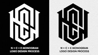 Monogram Logo Design Process  Illustrator Logo Design Process  N  C  E Logo Design logo [upl. by Bryanty]