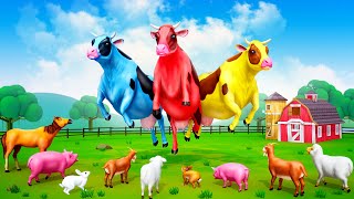 Magical Color Cows Heroes  Cows to Rescue Farm Animals from Wild Fox Attack  Funny Animals TV 2023 [upl. by Inesita480]