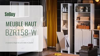 SoBuy Armoire Haute de Salle de Bain丨Placard rangement丨BZR158W [upl. by Sillaw]