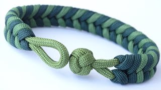 How to Make a quot CLEAN quot 2 Color Fishtail Knot and Loop Paracord Survival Bracelet  CBYS [upl. by Oettam]