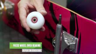 How to Install Skateboard Wheels amp Skate Bearings  WarehouseSkateboardscom [upl. by Ahsias722]