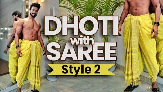 How to wear a Dhoti with Saree Style 2 [upl. by Vidal]