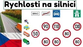 RYCHLOSTI V ČR🚚 AUTOŠKOLA Maximální rychlosti na silnicích✅ v obci mimo obec na dálnici LIMITY [upl. by Adnara]