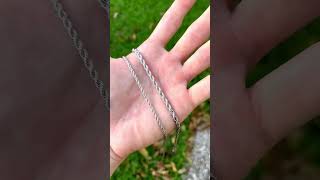 Silver Rope Chain Necklace 25mm 4mm Stainless Steel jewllery silver [upl. by Groeg482]