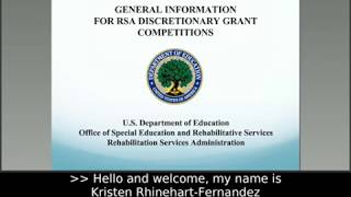 General Information for RSA Discretionary Grant Competitions Overview [upl. by Nekciv857]