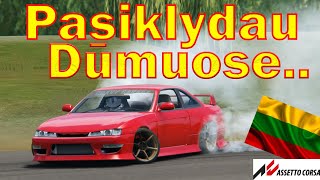 Pro Dūmus Nesimatė Trasa  Assetto Corsa Driftas su Vairu  S14 Silvia [upl. by Harbert]